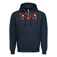 Navy strawberry Zipper Hoodie - Jasminsmagicworld
