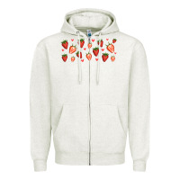 Oatmeal Heather strawberry Zipper Hoodie - Jasminsmagicworld