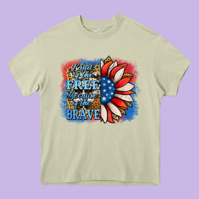 Patriotic Sunflower Land Of The Free Heavy Core Tee Designed By Jasminsmagicworld