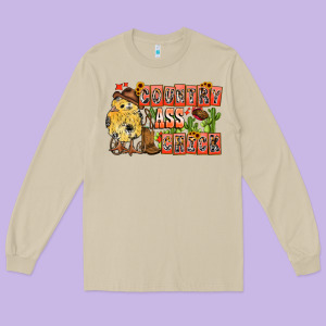 Country Ass Chick Long Sleeve Tee Designed By Cowhidedigitalart