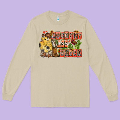Country Ass Chick Long Sleeve Tee Designed By Cowhidedigitalart