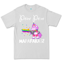 Dove Grey womens pew madafakas funny fantasy unicorn with rainbow gun   white v Premium Tee - linhVisuals