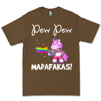 Cacao womens pew madafakas funny fantasy unicorn with rainbow gun   white v Premium Tee - linhVisuals