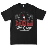 Black race car mom pit crew racing family birthday party t shirt Premium Tee - linhVisuals