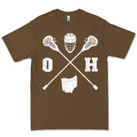 Ohio Lacrosse Sticks & Helmet State Outline Lax Player T Shirt Premium Tee | Teevron