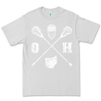 Dove Grey ohio lacrosse sticks & helmet state outline lax player t shirt Premium Tee - linhVisuals