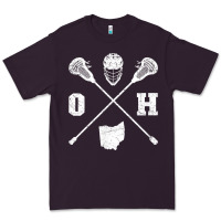 Plum ohio lacrosse sticks & helmet state outline lax player t shirt Premium Tee - linhVisuals