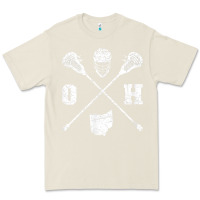 Bone ohio lacrosse sticks & helmet state outline lax player t shirt Premium Tee - linhVisuals