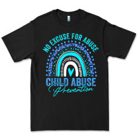 Black no excuse child abuse prevention awareness leopard rainbow t shirt Premium Tee - linhVisuals