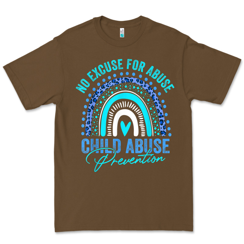 No Excuse Child Abuse Prevention Awareness Leopard Rainbow T Shirt Premium Tee by linhVisuals | Teevron