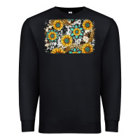 Black gemstone sunflower cowhide background Premium Sweatshirt - Jasminsmagicworld