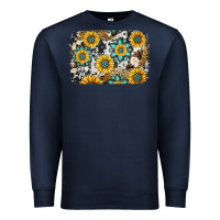 Navy gemstone sunflower cowhide background Premium Sweatshirt - Jasminsmagicworld