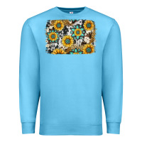 Ocean Blue gemstone sunflower cowhide background Premium Sweatshirt - Jasminsmagicworld
