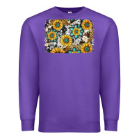 Purple gemstone sunflower cowhide background Premium Sweatshirt - Jasminsmagicworld