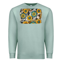 Seafoam gemstone sunflower cowhide background Premium Sweatshirt - Jasminsmagicworld