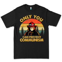 Black vintage only you can prevent communism funny bear camping t shirt Premium Tee - linhVisuals