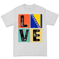 Dove Grey vintage retro i love bosnia flag for bosnian pride gift t shirt Premium Tee - linhVisuals