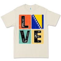 Bone vintage retro i love bosnia flag for bosnian pride gift t shirt Premium Tee - linhVisuals