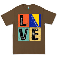 Cacao vintage retro i love bosnia flag for bosnian pride gift t shirt Premium Tee - linhVisuals
