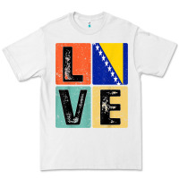 White vintage retro i love bosnia flag for bosnian pride gift t shirt Premium Tee - linhVisuals