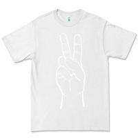 White peace sign two fingers hand gesture symbol illustration t shirt Premium Tee - linhVisuals