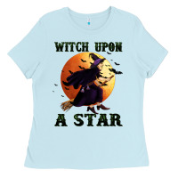 Baby Blue witch upon a star Ladies Tee - BundleAndBundleShop