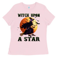 Bubblegum Pink witch upon a star Ladies Tee - BundleAndBundleShop