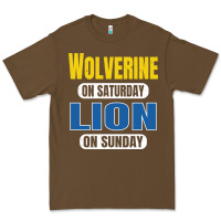 Cacao wolverine on saturday lion on sunday fans detroit vintage pullover hoo Premium Tee - linhVisuals