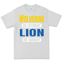 Dove Grey wolverine on saturday lion on sunday fans detroit vintage pullover hoo Premium Tee - linhVisuals
