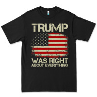 Black vintage usa american flag trump was right about everything pullover ho Premium Tee - linhVisuals