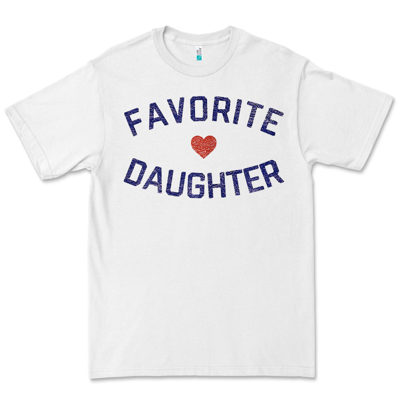 Womens Favorite Daughter Heart Distressed Vintage Faded Classic T Shir Premium Tee by linhVisuals | Teevron