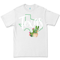 White texas state map pride cactus vintage texas sweatshirt Premium Tee - linhVisuals