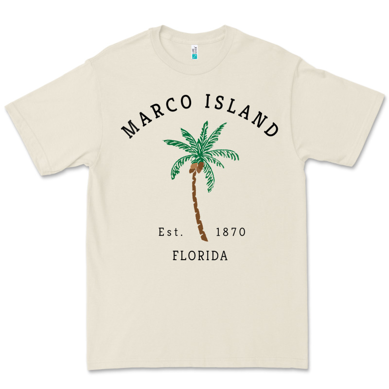 Womens Marco Island Florida Colorful Palm Tree Retro Novelty Art V Nec Premium Tee by linhVisuals | Teevron