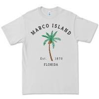 Dove Grey womens marco island florida colorful palm tree retro novelty art v nec Premium Tee - linhVisuals
