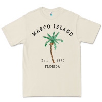 Bone womens marco island florida colorful palm tree retro novelty art v nec Premium Tee - linhVisuals