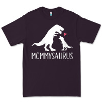 Plum womens mommysaurus mom and baby dinosaur v neck t shirt Premium Tee - linhVisuals