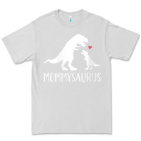 Dove Grey womens mommysaurus mom and baby dinosaur v neck t shirt Premium Tee - linhVisuals