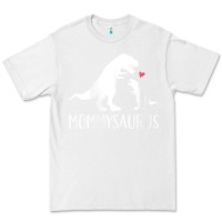 White womens mommysaurus mom and baby dinosaur v neck t shirt Premium Tee - linhVisuals