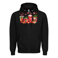 Black strawberry coffee cups Zipper Hoodie - Jasminsmagicworld