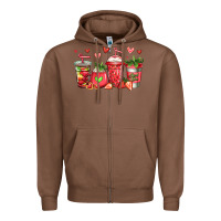Chestnut strawberry coffee cups Zipper Hoodie - Jasminsmagicworld