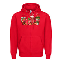 Red strawberry coffee cups Zipper Hoodie - Jasminsmagicworld