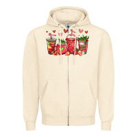 Sandshell strawberry coffee cups Zipper Hoodie - Jasminsmagicworld