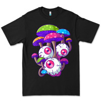 Black psychedelic mushroom hippie magic fungus shrooms trance rave t shirt Premium Tee - linhVisuals