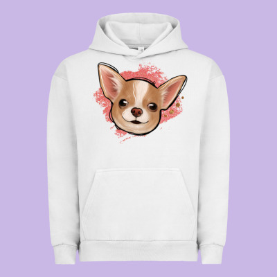 Chihuahua Pink Glitter Urban Hoodie Designed By Jasminsmagicworld