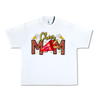 White cheer mom Urban Heavy Tee - CowhideDigitalArt