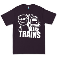 Plum i like trains Premium Tee - linhVisuals