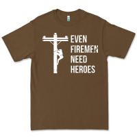 Cacao even firemen need heroes lineworker powerline technician premium Premium Tee - linhVisuals