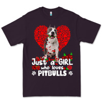 Plum pitbull lover dog roses funny just a girl who loves pitbull 213 pitbul Premium Tee - linhVisuals