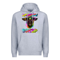 Heather Grey rainbow sheep suffolk sheep Premium Hoodie - Artiststas