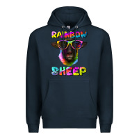 Navy rainbow sheep suffolk sheep Premium Hoodie - Artiststas